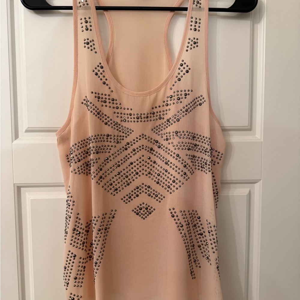 Embellished Nude Tank Top